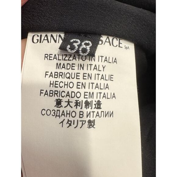 Versus Versace Dress Women’s Size 38 Blue Black Print Pleated Glam Short Evening - Picture 8 of 9